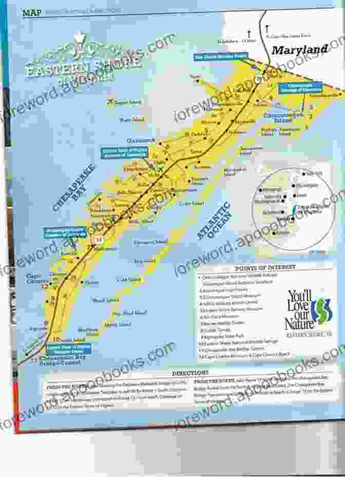 A Detailed Map Of The Virginia Eastern Shore, Highlighting The Towns And Points Of Interest Discussed In The Guidebook Exploring The Small Towns Of Virginia S Eastern Shore