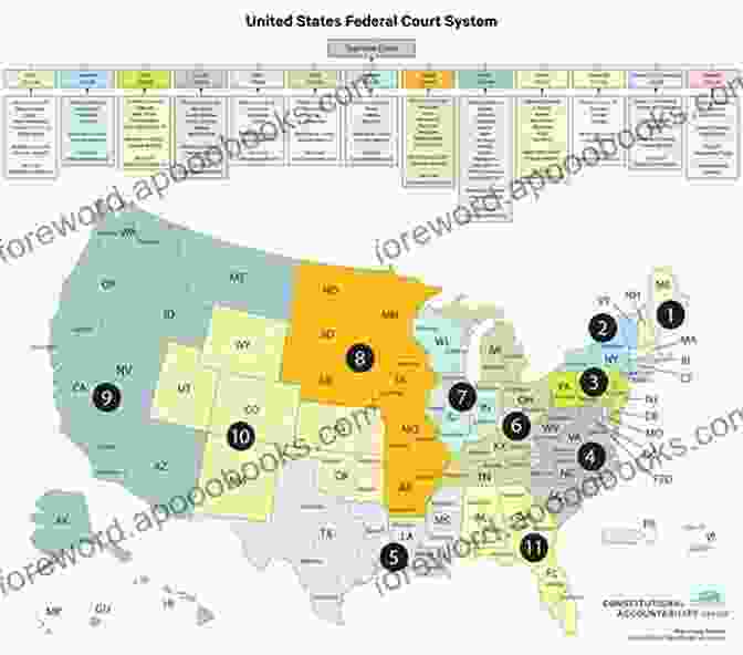 A Map Depicting The Federal Judicial Circuits And State Court Systems In The United States Judicial Politics In The United States