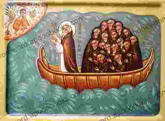 An Ancient Depiction Of Saint Brendan Of Clonfert In A Boat With His Companions Brendan: The Remarkable Story Of Brendan Of Clonfert One Of The Most Beloved Irish Saints (Celtic World Of Morgan Llywelyn 4)