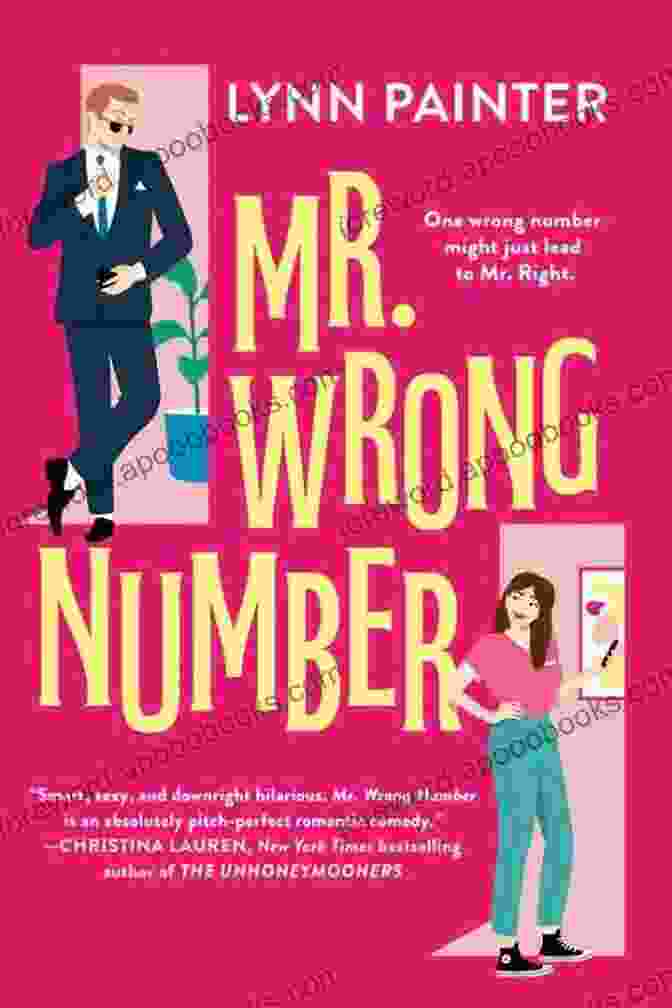 Book Cover Of Mr. Wrong Number By Lynn Painter, Featuring A Woman And A Man Laughing While Texting On Their Phones Mr Wrong Number Lynn Painter