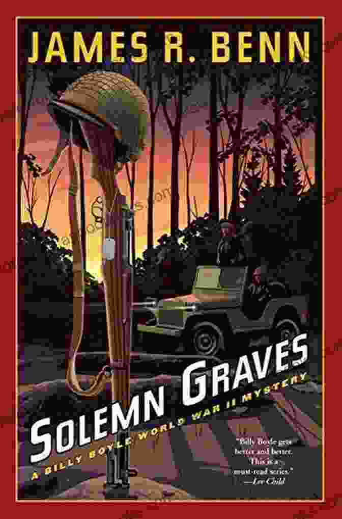 Solemn Graves Book Cover With Billy Boyle Holding A Gun, Set Against A Backdrop Of War Torn Europe Solemn Graves (A Billy Boyle WWII Mystery 13)