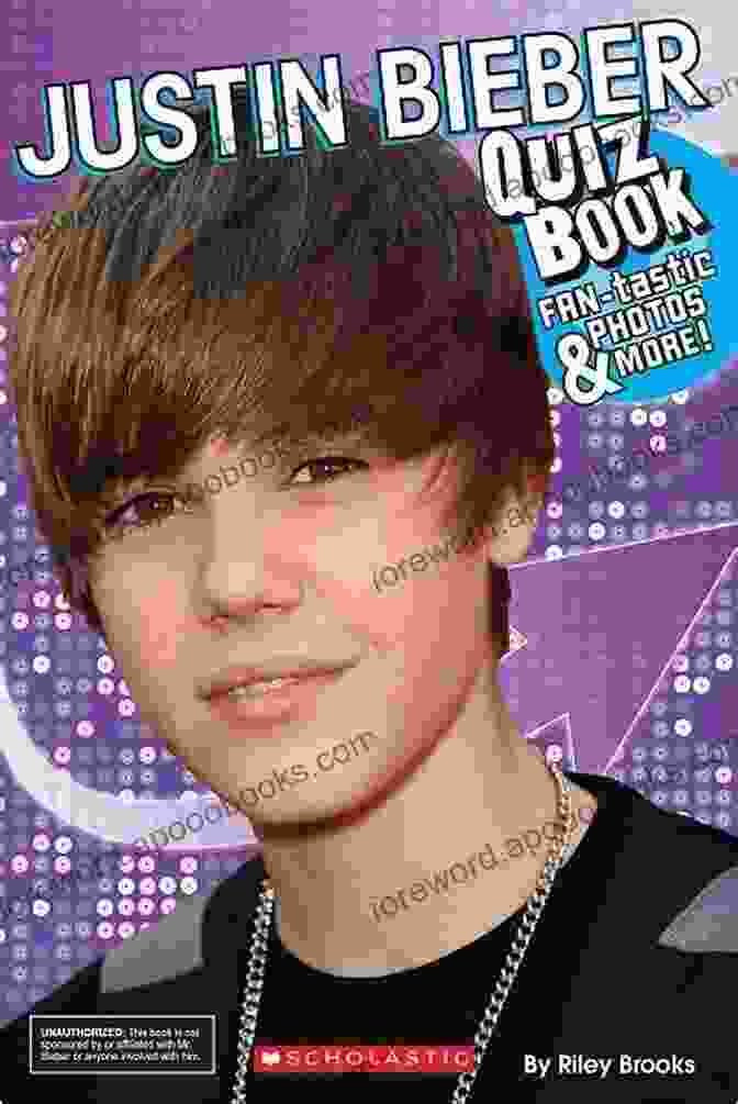 The Justin Bieber Quiz Book Cover Featuring A Stylish Photograph Of Justin Bieber With A Vibrant Background The Justin Bieber Quiz