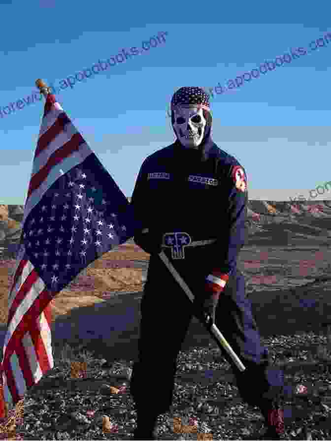 The Phantom Patriot Book Cover, Featuring A Masked Man Holding A Rifle And An American Flag American Madness: The Story Of The Phantom Patriot And How Conspiracy Theories Hijacked American Consciousness